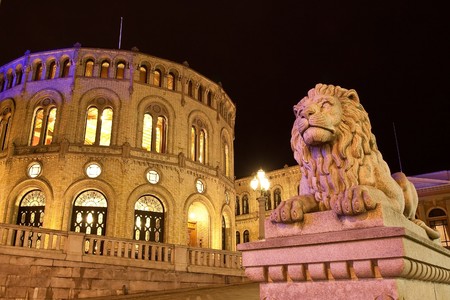 Stortinget Parliament buildingの写真素材
