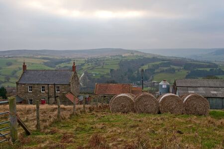 Scenery view of a village in Yorkshire England UKの写真素材