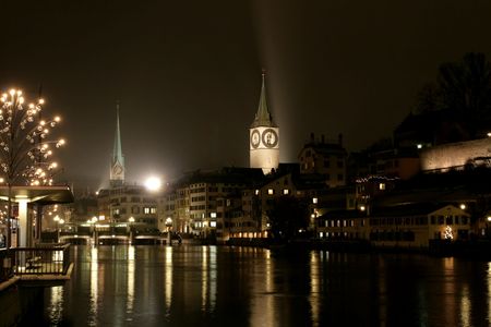 Zurich in the night の写真素材