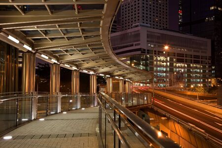 Pedestrian cross and Street scene in Central Hong Kongの写真素材