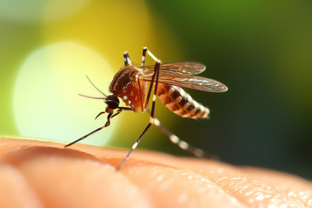 mosquito on the human body, close up of a mosquitoの素材