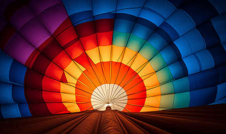 Colorful hot air balloon flying in the sky. 3d renderingの素材
