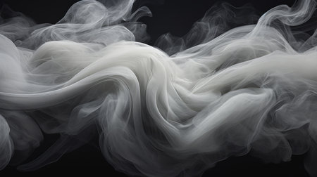 Abstract smoke moves on a black background. Design element for graphics.の素材
