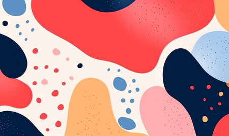 Abstract background with colorful spots, dots and lines. Vector illustration.の素材