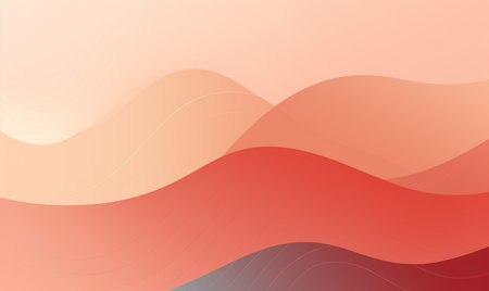 abstract background with smooth wavy lines in orange and gray colorsの素材