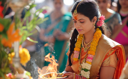Unidentified people making religious merit at Thaipusam festival in Surat Thani, Thailand.の素材