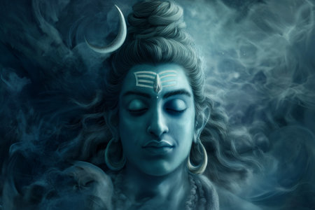 Portrait of a beautiful woman with blue eyes and long hair.の素材