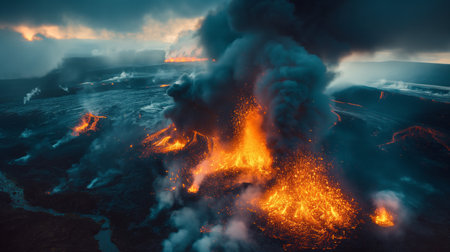 Volcanic eruption at Kilauea Volcano, Hawaii, USAの素材