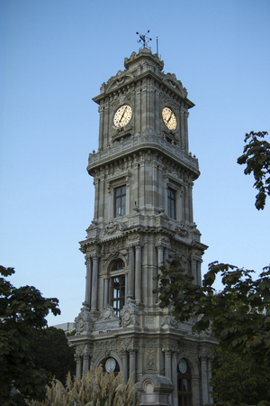 Dolmabahce clock tower is one of the famous landmark of Istanbul with great details of architechture.のeditorial素材