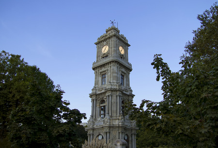 Famous Landmark of Istanbul. The clock tower in front of Dolmabahce Palace.のeditorial素材