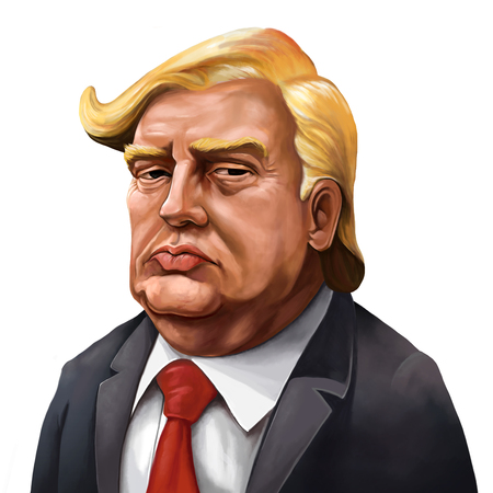 January 18, Cartoon Portrait of Donald Trump - Illustration of the American PresidentBy Erkan Atayのeditorial素材