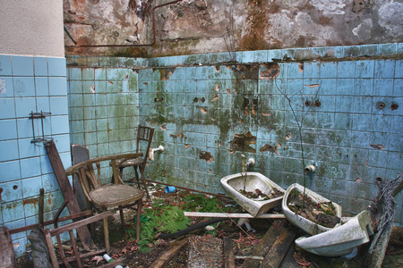 Photo from demolition  textile  factory in sunny dayの写真素材