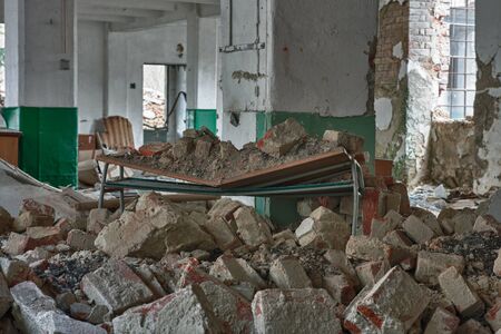Photo from demolition  textile  factory, broken tableの写真素材