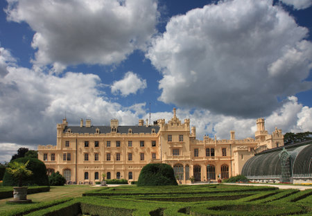 Castle Lednice with French gardens in Czech Republicのeditorial素材