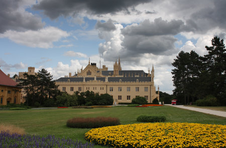 Castle Lednice with gardens in Czech Republicのeditorial素材