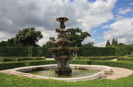 Fountain in French Park garden of Lednice, Czech Republicの写真素材