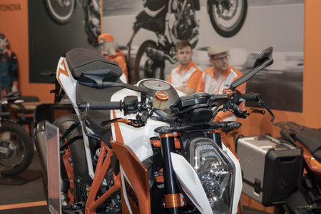 BRNO, CZECH REPUBLIC-MARCH 4,2016: Austria motorcycle KTM at  International Fair for Motorcycles on...
