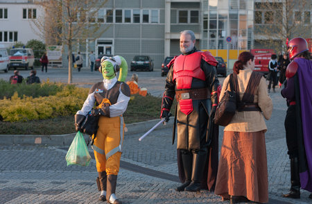 BRNO, CZECH REPUBLIC - APRIL 30, 2016: Cosplayers dressed as characters from movie Star Wars at Animefest, anime convention on April 30, 2016 Brno, Czech Republicのeditorial素材