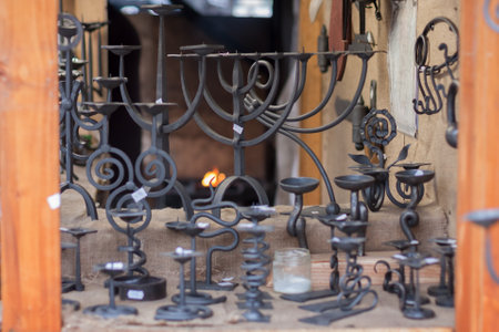Brno,Czech Republic-December 5,2016 :Market stall of smith at Christmas market on the Cabbage Market on December 5, 2016 Brno, Czech Republicのeditorial素材