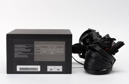 Computer power supply unit, isolated on white background の写真素材