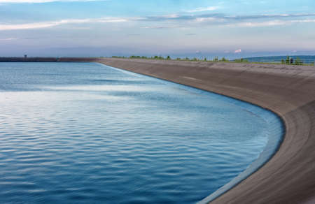 Upper water reservoir of the pumped storage hydro power plant Dlouhe Strane in Jeseniky Mountains,...