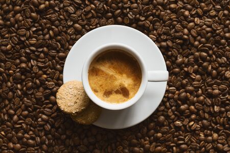Still life photography of hot coffee beverageの写真素材