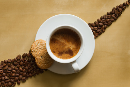 Still life photography of hot coffee beverageの写真素材