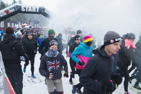 JASNA, SLOVAKIA - JANUARY 24, 2015: first world Winter Spartan Race in Low Tatras