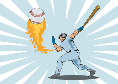 Baseballer hitting a homerのイラスト素材