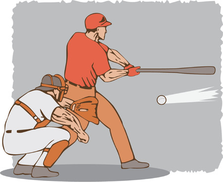 Baseballer battingのイラスト素材