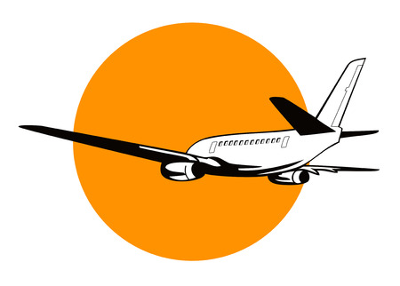 Airplane taking offのイラスト素材