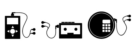 MP3, cd player and cassette tape playerのイラスト素材