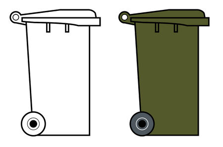 Garbage bin with wheelsのイラスト素材
