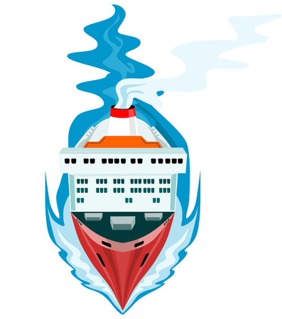 Passenger ship as steaming towards youのイラスト素材