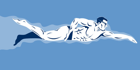 sports competition swimmerのイラスト素材