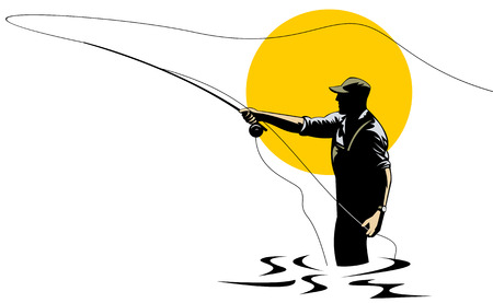 Fly fishermanのイラスト素材