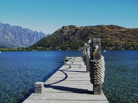 Lake Watipu, Queenstown, New Zealandの写真素材