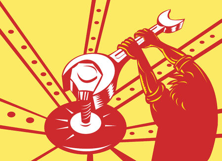 Manual worker with a spannerのイラスト素材