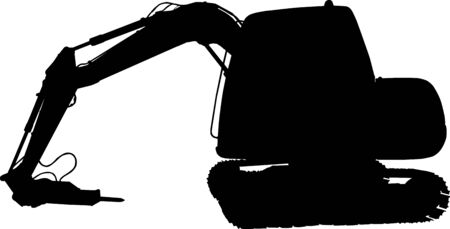 Mechanical digger isolated on white backgroundのイラスト素材