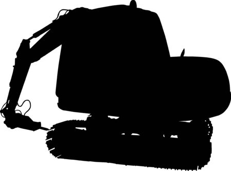 Mechanical digger isolated on white backgroundのイラスト素材