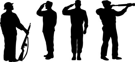 Military soldier silhouetteの写真素材