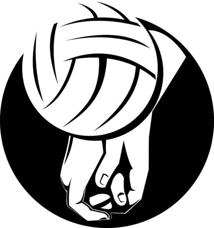 hand hitting volleyball ballの写真素材