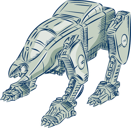 illustration of a battle-type animalのイラスト素材