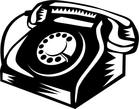 Illustration of a vintage telephoneのイラスト素材