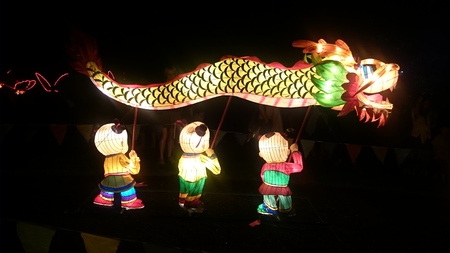 AUCKLAND, FEB. 19 - Dragon, one of the 800 spectacular illuminated and handmade Chinese lanterns on display at the 2016 Chinese Lantern Festival at the Auckland Domain, Auckland, New Zealand on Friday, Feb. 19, 2016.のeditorial素材