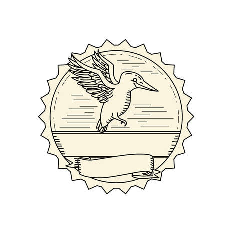 Illustration of a Kingfisher flying.のイラスト素材
