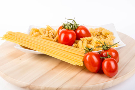 Pasta and tomatoの写真素材