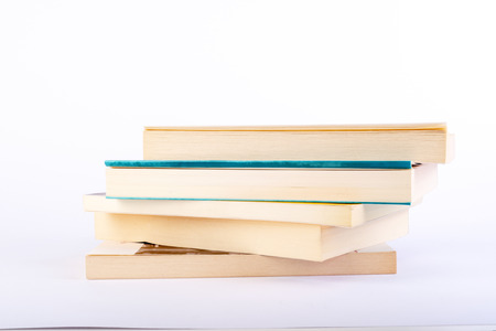 stack of books on white backgroundの写真素材