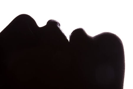 Silhouette of woman faceの写真素材