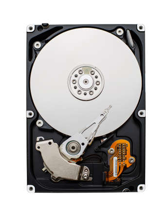 Hard disk isolated on a white background. Computer HDD Hard Disk Drive. Computer Storage Memory